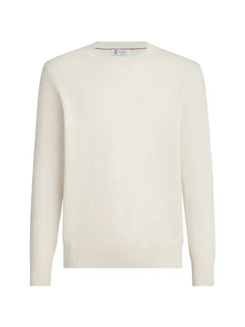 Brunello Cucinelli cotton textured rib lightweight sweater